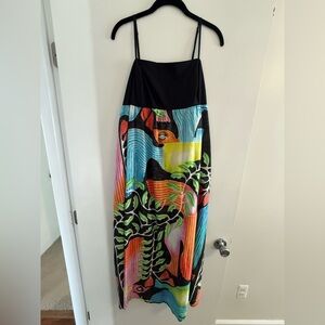 Printed maxi dress with tie in the back. Celandine by Anthropologie. Size 1X.